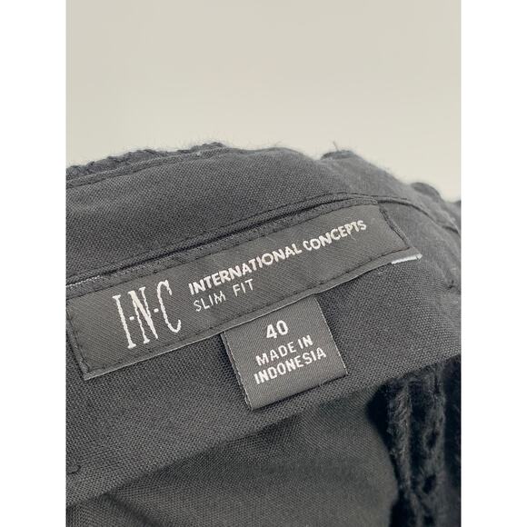 INC INTERNATIONAL CONCEPTS Men's Black Slim-Fit Eyelet Cutout Pants SZ 40 - Picture 9 of 10